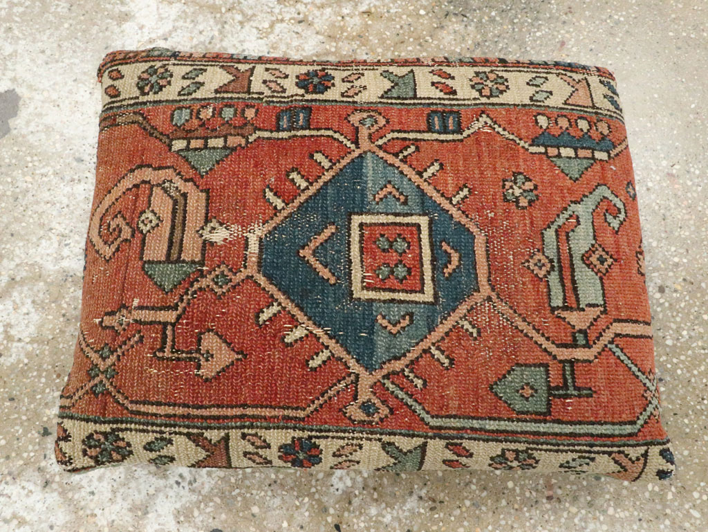 Antique Persian Heriz Pillow, No.29142 - Gss