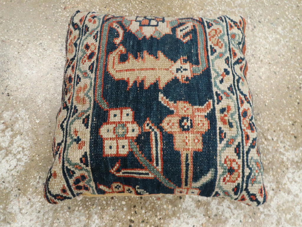 Antique Persian Mahal Square Pillow, No.29144 - Gss