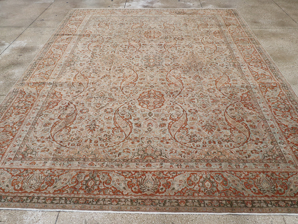 Antique Persian Tabriz Room Size Carpet, No.29146 - Gss