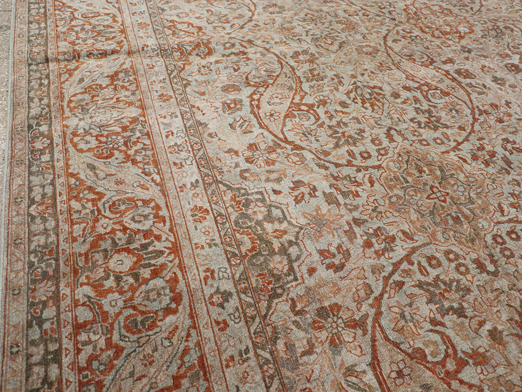 Antique Persian Tabriz Room Size Carpet, No.29146 - Gss