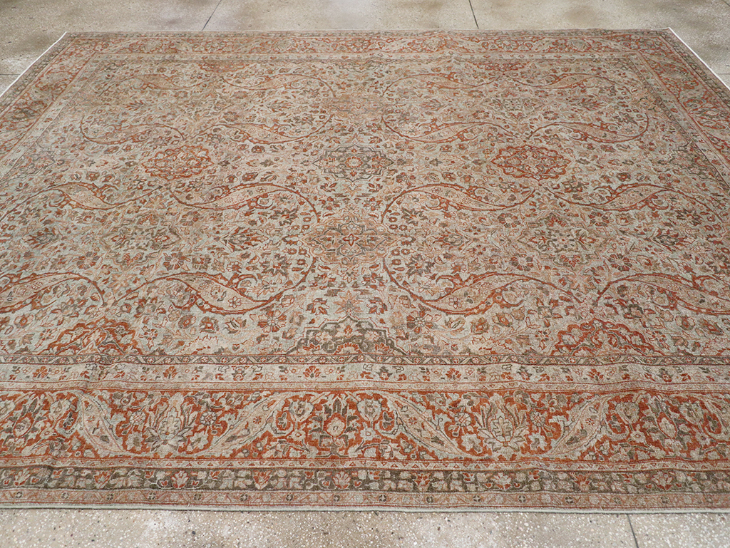 Antique Persian Tabriz Room Size Carpet, No.29146 - Gss