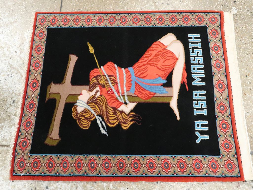 Vintage Persian Tabriz Pictorial Rug (Pair: 2 of 2), No.29147 - Gss