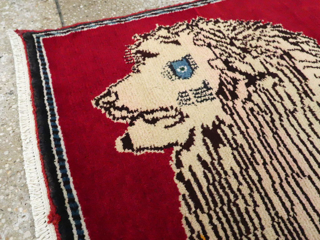 Vintage Persian Pictorial Gabbeh Throw Rug, No.29155 - Gss