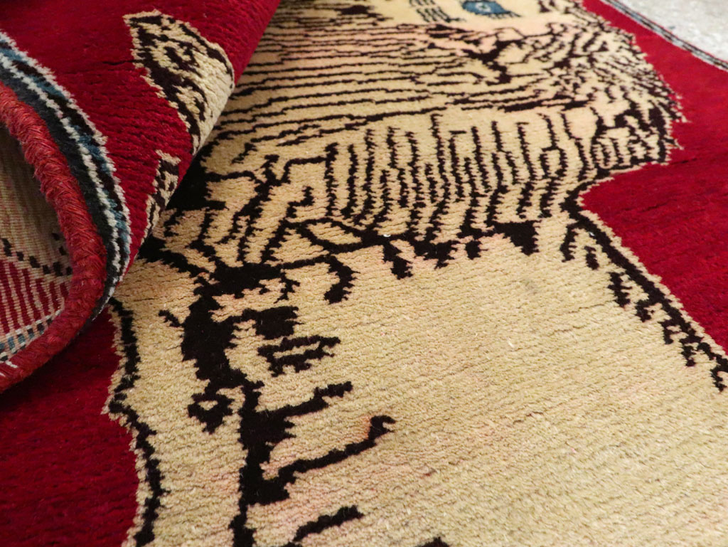 Vintage Persian Pictorial Gabbeh Throw Rug, No.29155 - Gss