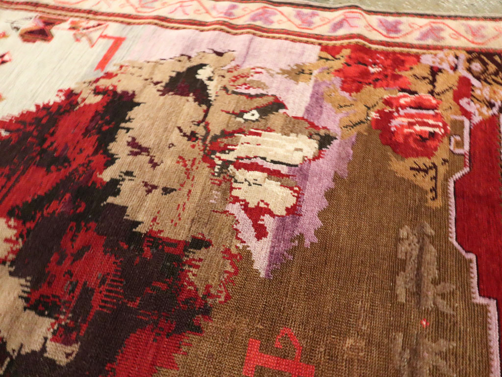 Vintage Pictorial Karabagh Rug, No.29157 - Gss