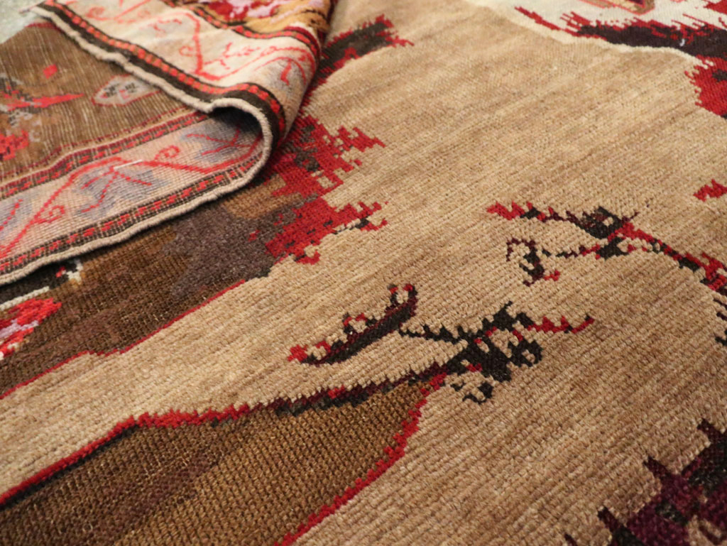 Vintage Pictorial Karabagh Rug, No.29157 - Gss