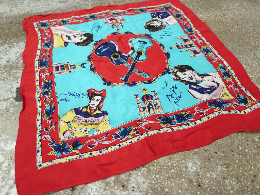 Vintage Persian Silk Textile, No.29159 - Gss