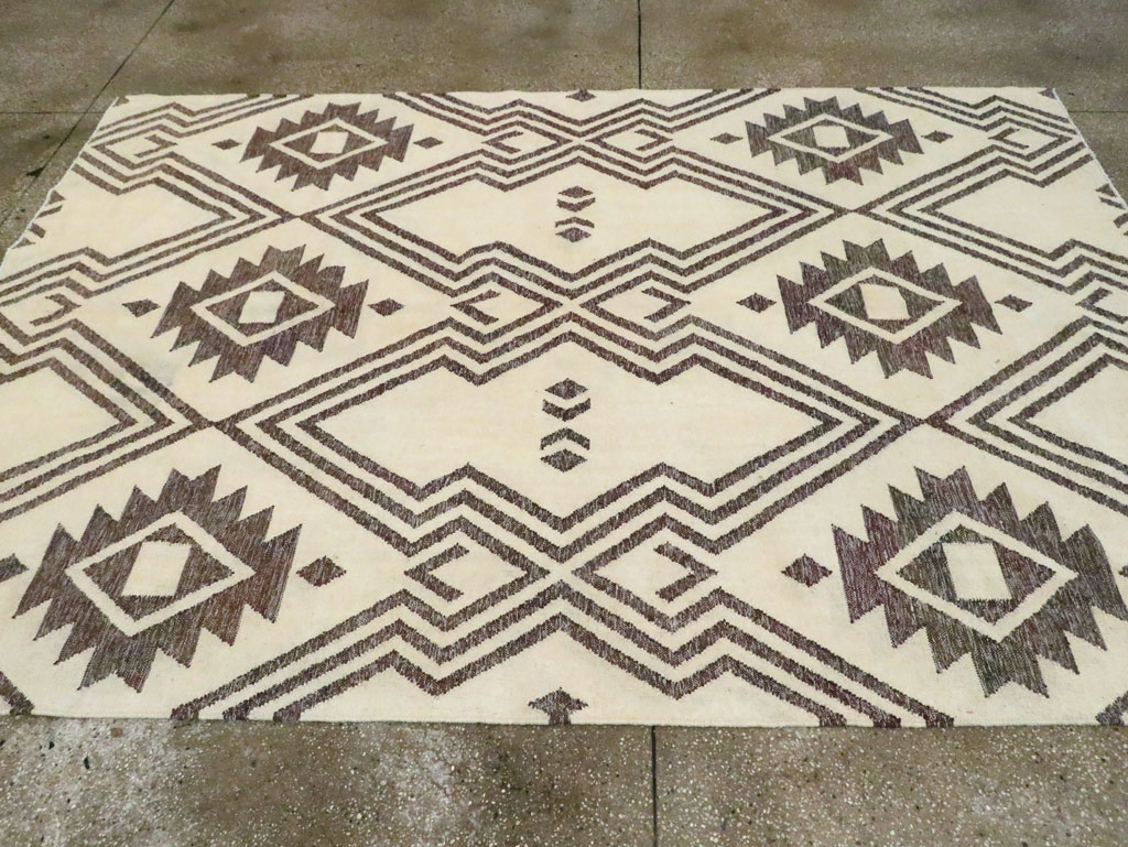 Contemporary Handmade Turkish Flatweave Kilim, No.29164 - Gss