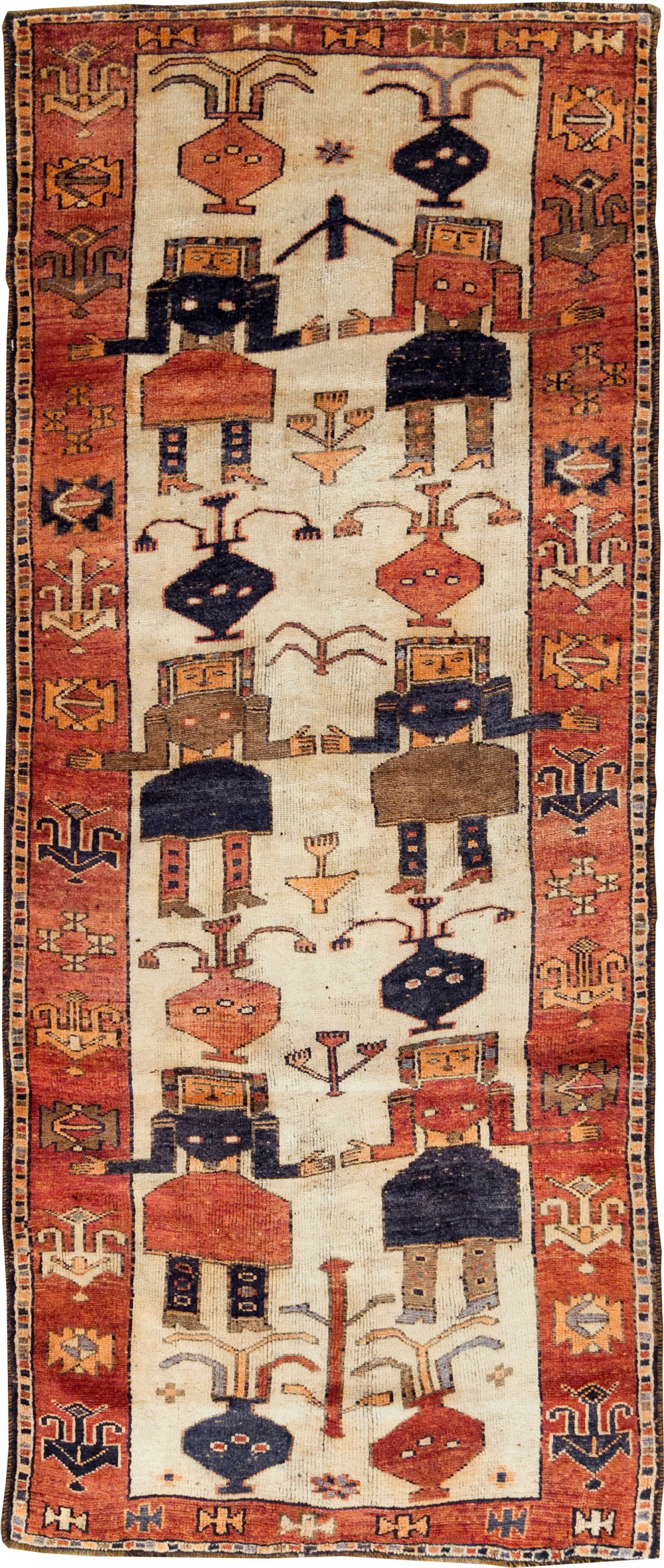 Vintage Persian Bakhtiari Pictorial Rug, No.29169 - Gss