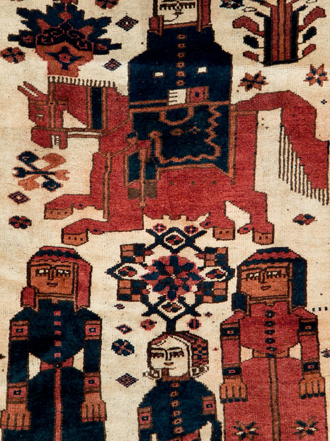 Vintage Persian Bakhtiari Pictorial Rug, No.29172 - Gss