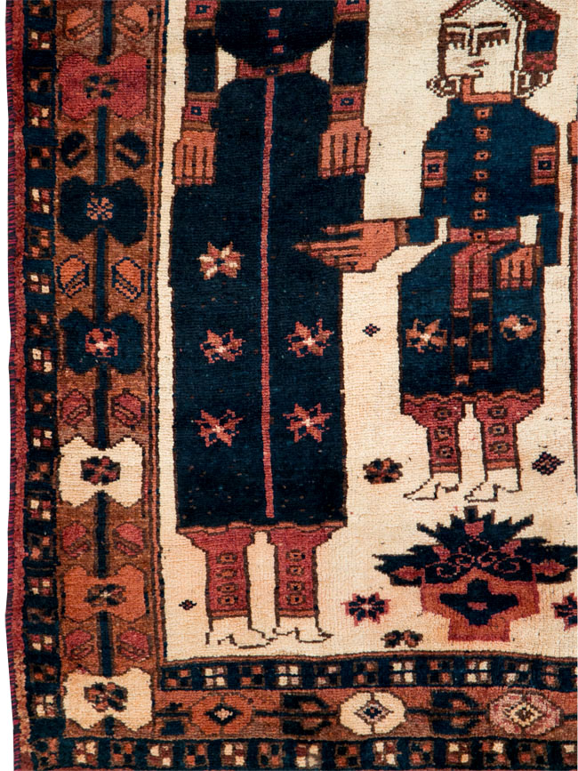 Vintage Persian Bakhtiari Pictorial Rug, No.29172 - Gss
