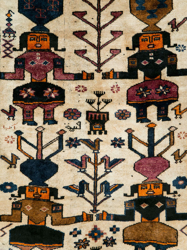 Vintage Bakhtiari Pictorial Rug, No.29174 - Gss