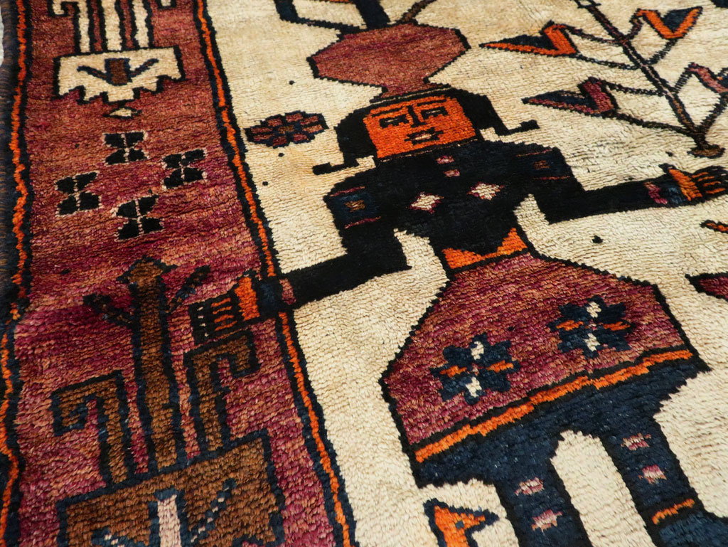 Vintage Bakhtiari Pictorial Rug, No.29174 - Gss
