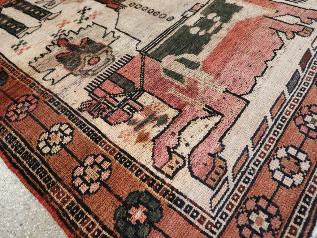 Vintage Persian Pictorial Bakhtiari Rug, No.29180 - Gss