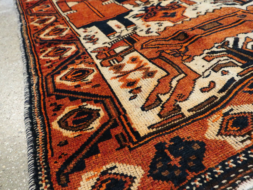 Vintage Persian Bakhtiari Pictorial Runner, No.29185 - Gss