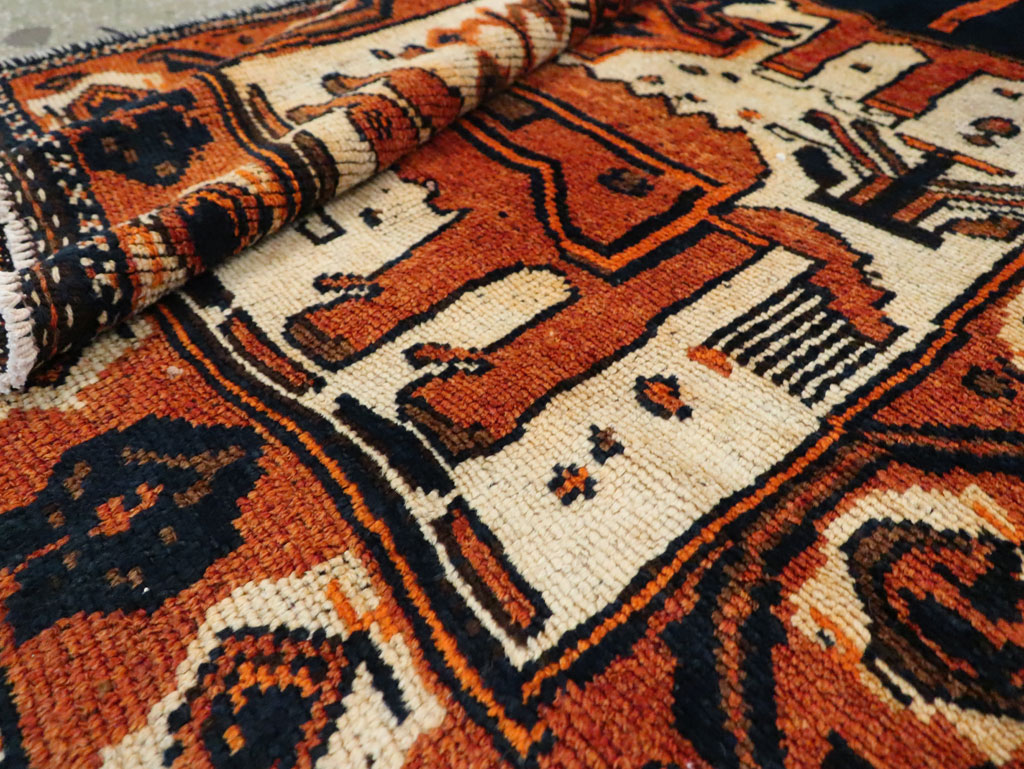 Vintage Persian Bakhtiari Pictorial Runner, No.29185 - Gss