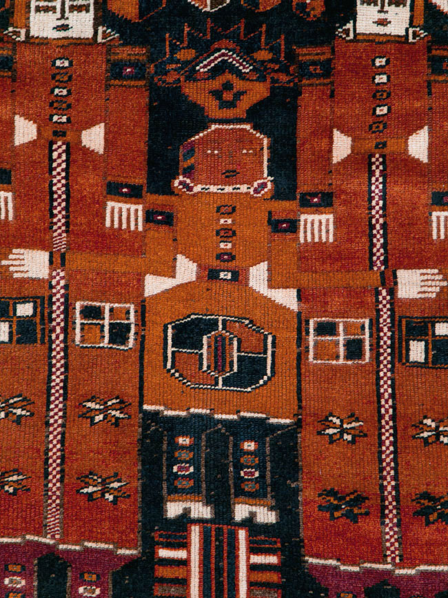 Vintage Persian Pictorial Bakhtiari Rug, No.29187 - Gss