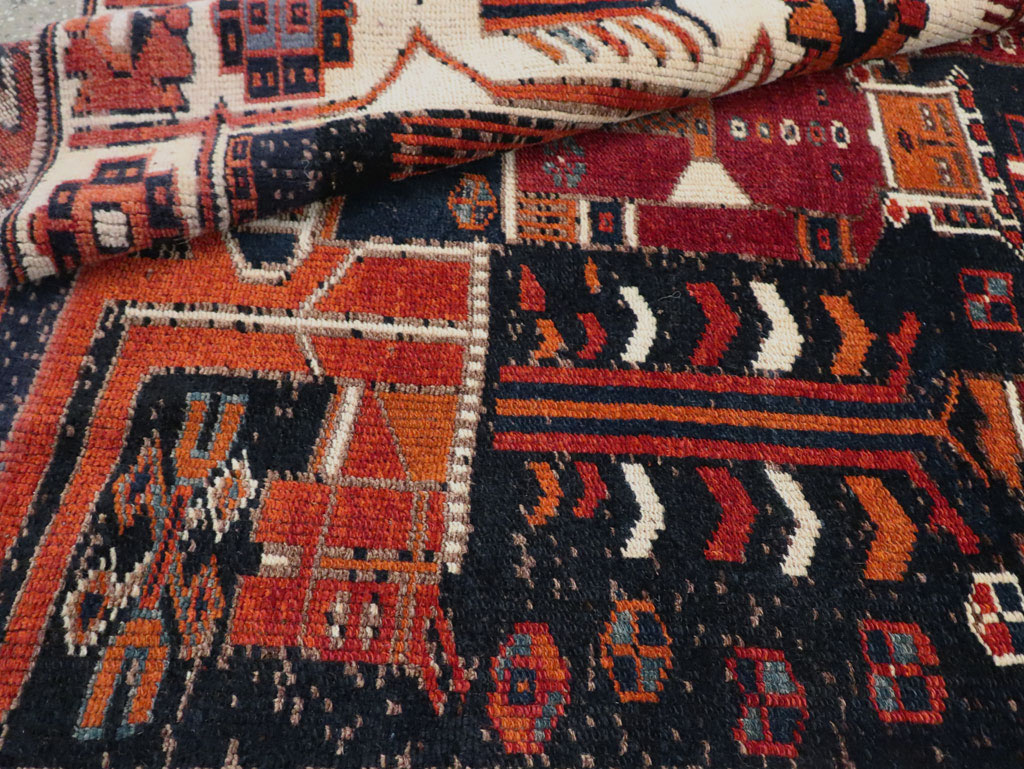 Vintage Persian Pictorial Bakhtiari Rug, No.29187 - Gss