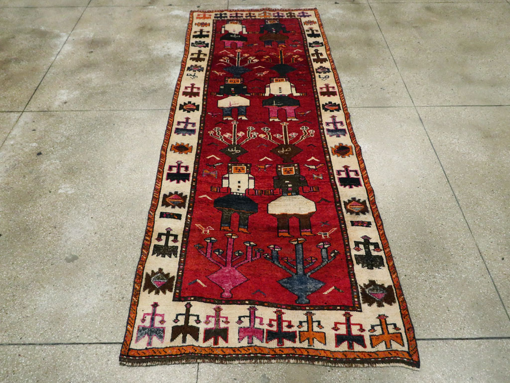 Vintage Persian Pictorial Bakhtiari Rug, No.29188 - Gss