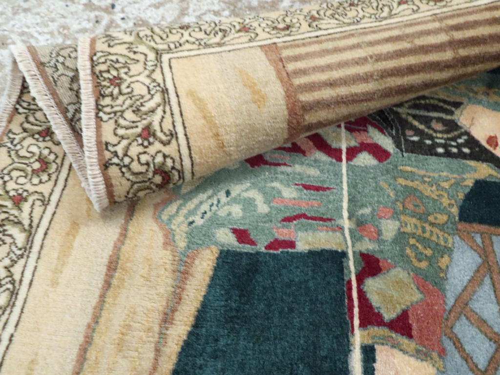 Vintage Persian Tabriz Pictorial Rug, No.29194 - Gss