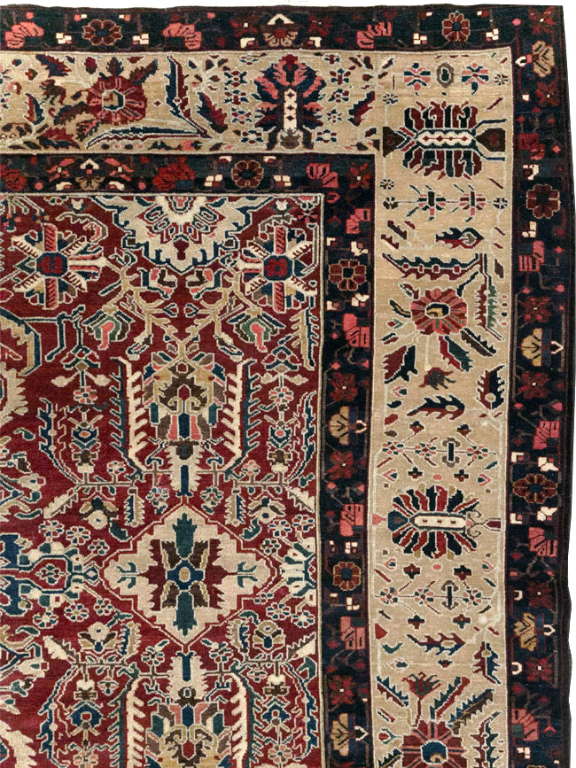 Vintage Persian Bakhtiari Tribal Room Size Carpet, No.29197 - Gss