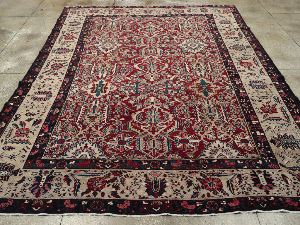 Vintage Persian Bakhtiari Tribal Room Size Carpet, No.29197 - Gss