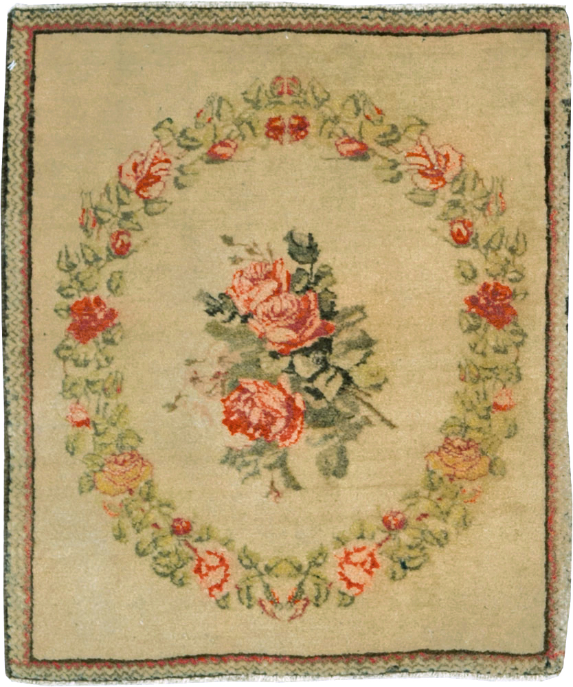 Antique Persian Kashan Throw Rug (Pair: 2 of 2), No.29213 - Gss