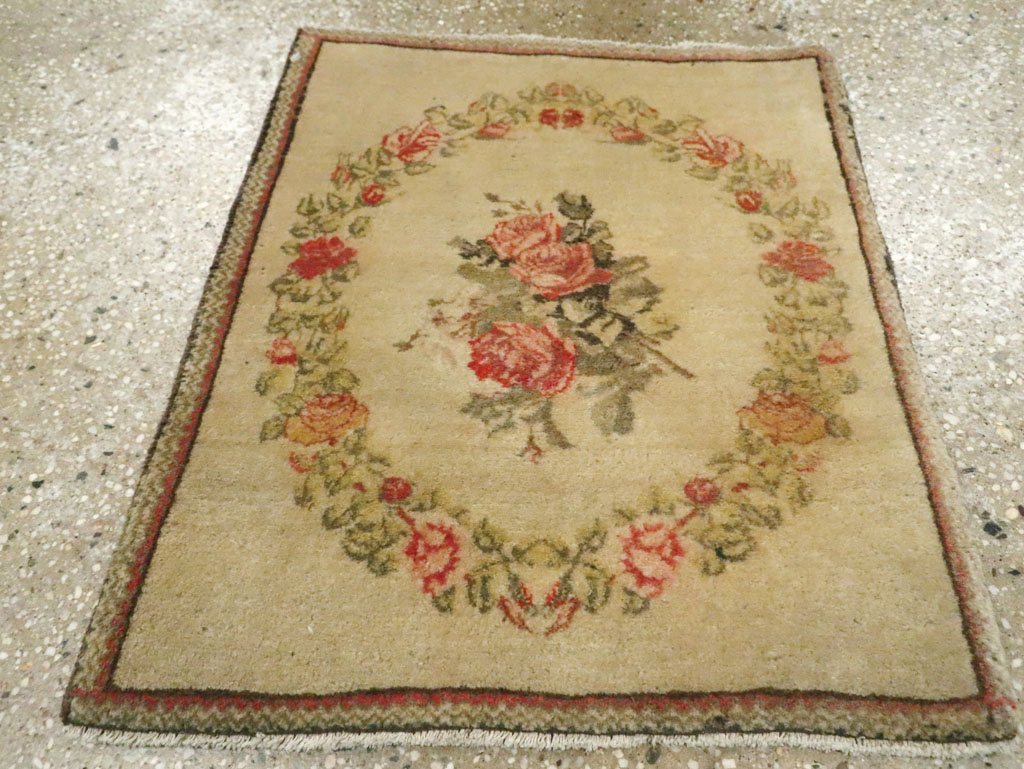 Antique Persian Kashan Throw Rug (Pair: 2 of 2), No.29213 - Gss