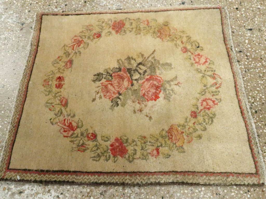 Antique Persian Kashan Throw Rug (Pair: 2 of 2), No.29213 - Gss