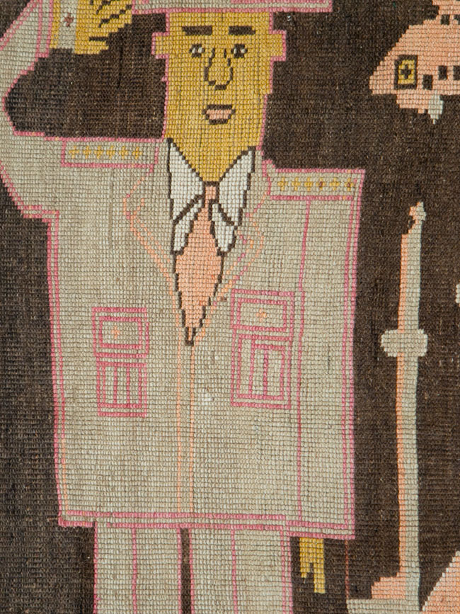 Vintage Turkish Anatolian Pictorial Gallery Rug, No.29222 - Gss