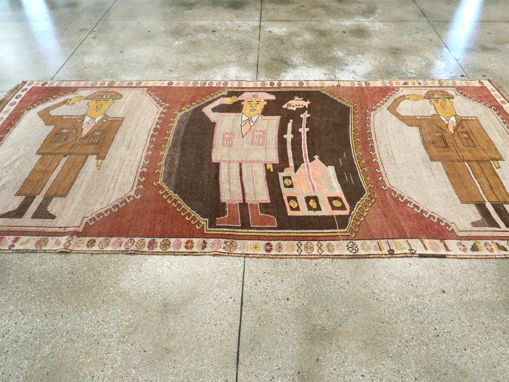 Vintage Turkish Anatolian Pictorial Gallery Rug, No.29222 - Gss