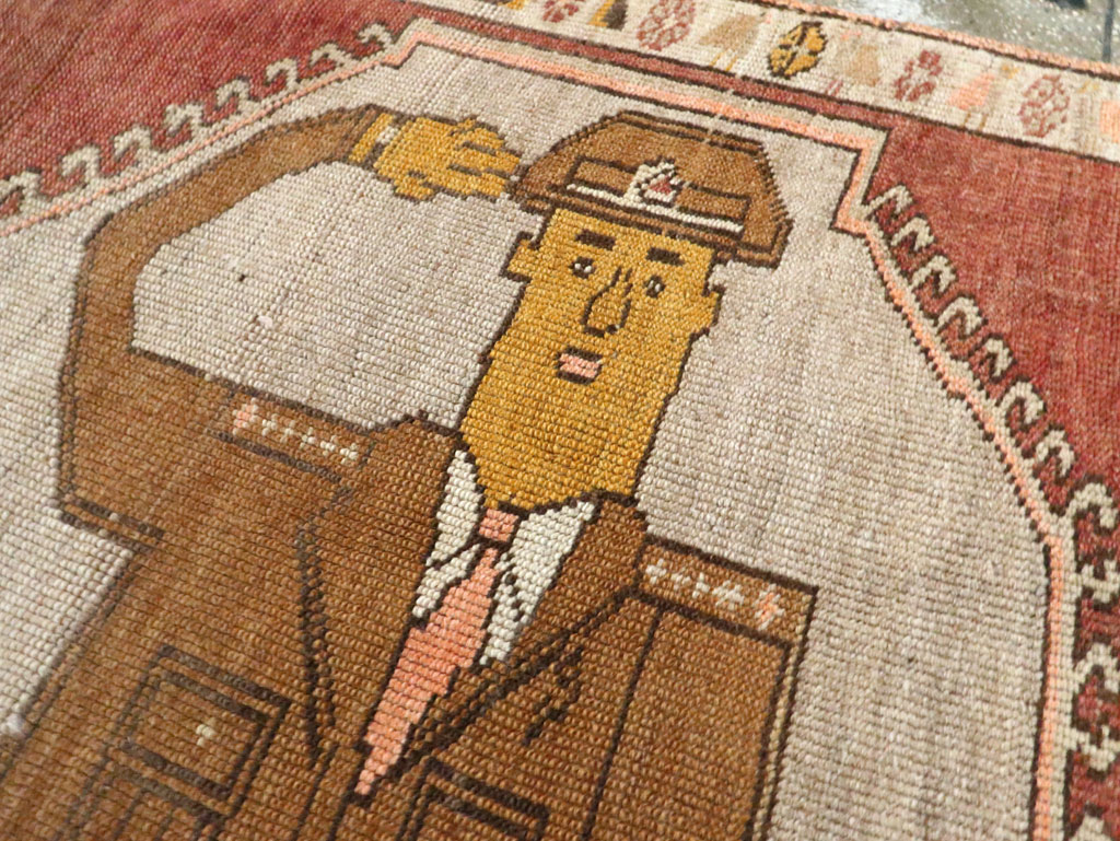 Vintage Turkish Anatolian Pictorial Gallery Rug, No.29222 - Gss