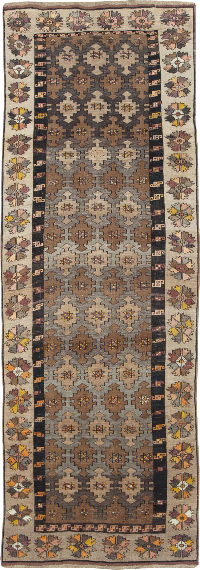 Vintage Turkish Anatolian Wide Gallery Runner, No.29223 - Gss