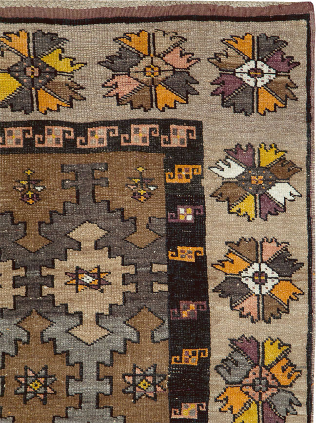 Vintage Turkish Anatolian Wide Gallery Runner, No.29223 - Gss