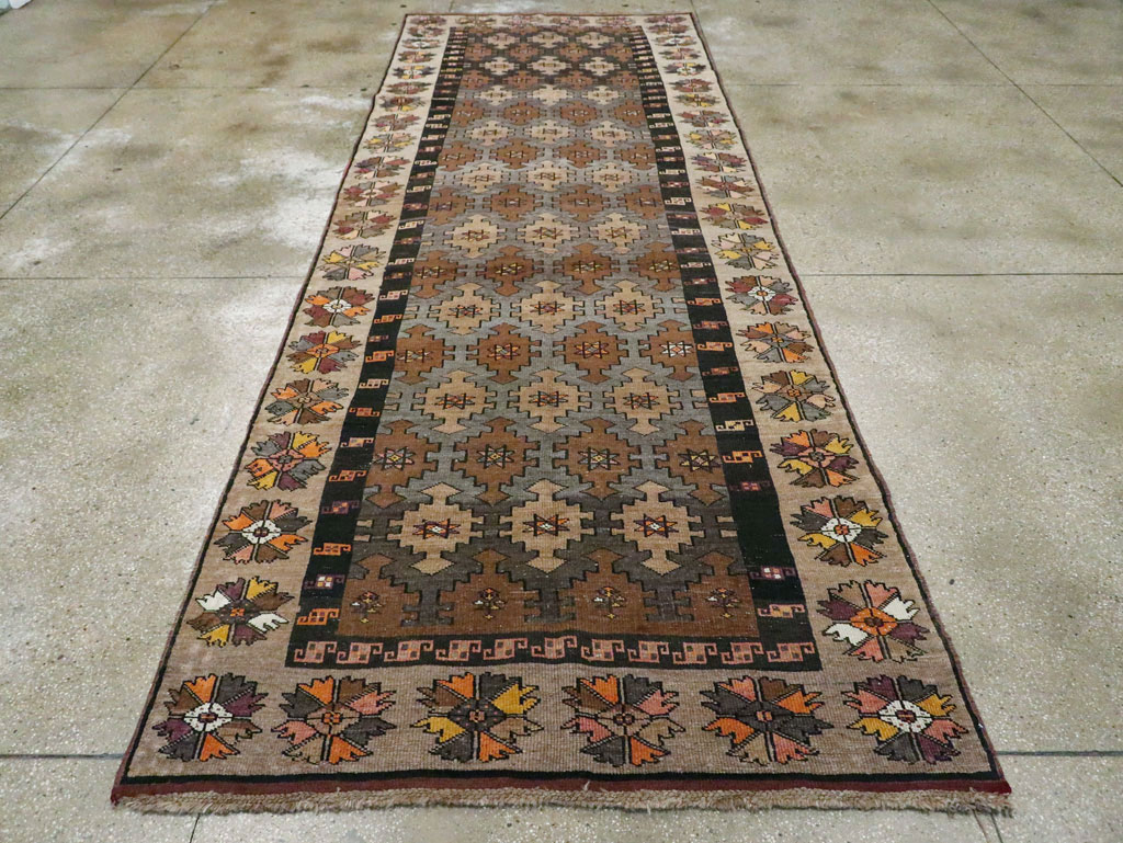 Vintage Turkish Anatolian Wide Gallery Runner, No.29223 - Gss