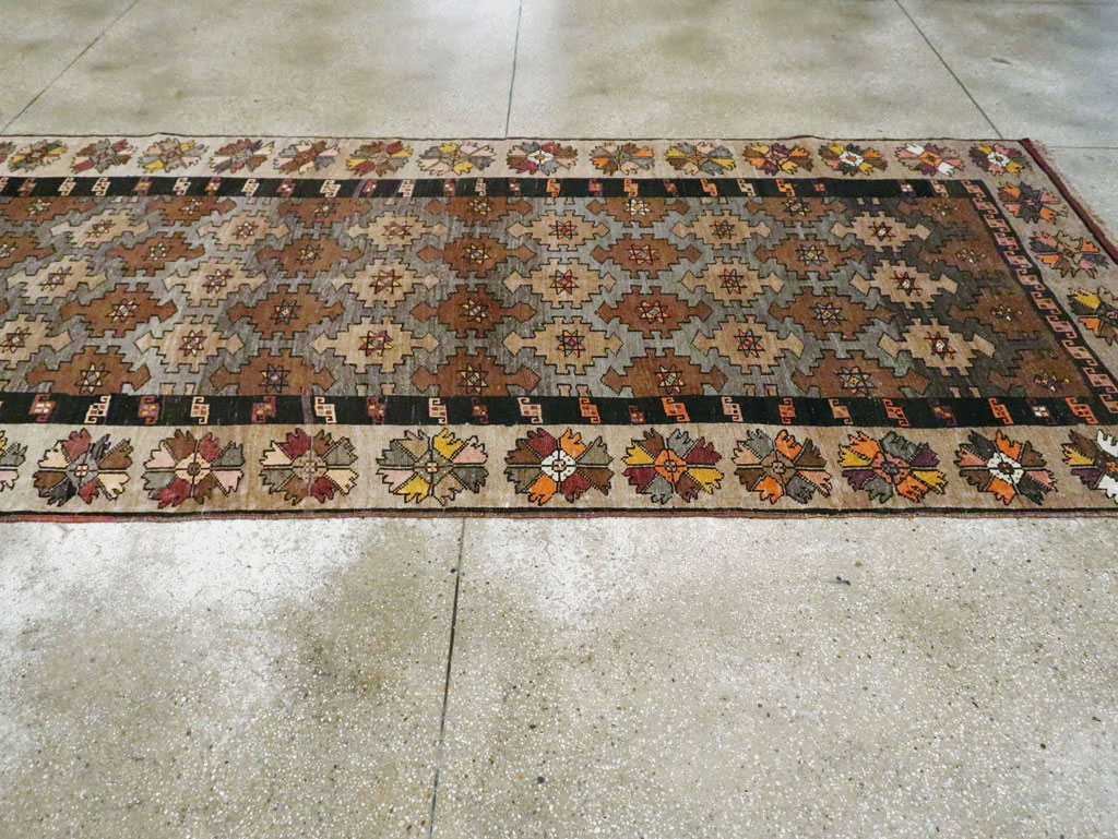 Vintage Turkish Anatolian Wide Gallery Runner, No.29223 - Gss
