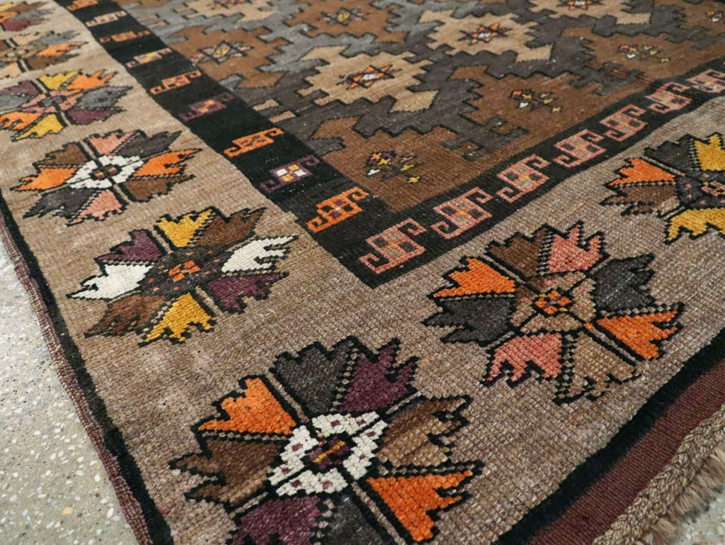 Vintage Turkish Anatolian Wide Gallery Runner, No.29223 - Gss