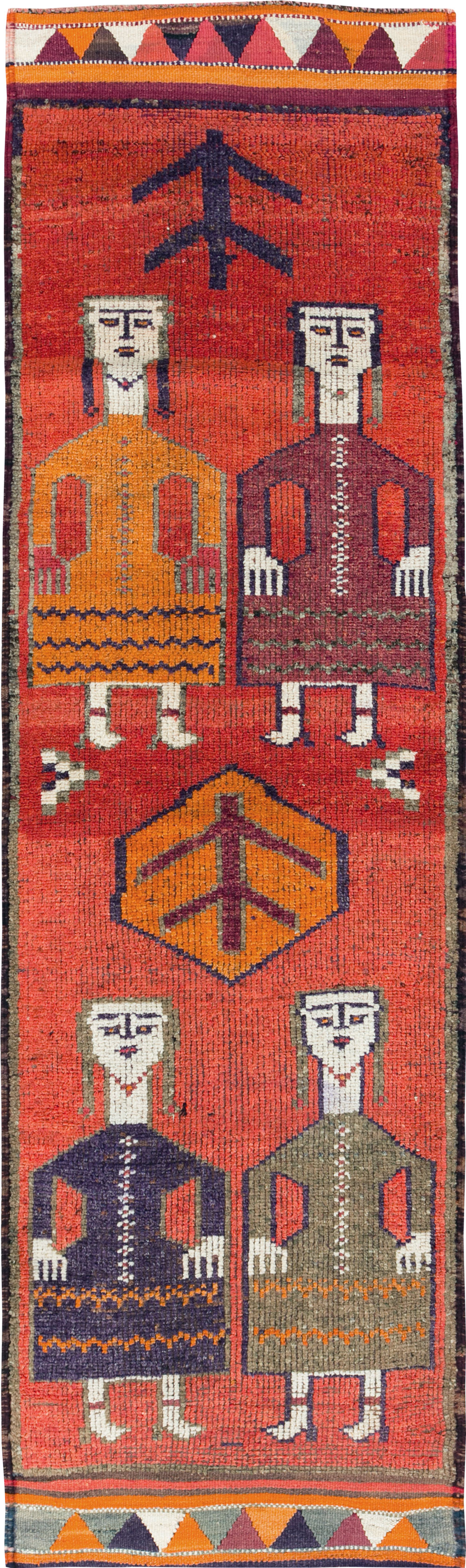 Vintage Turkish Anatolian Pictorial Runner, No.29231 - Gss