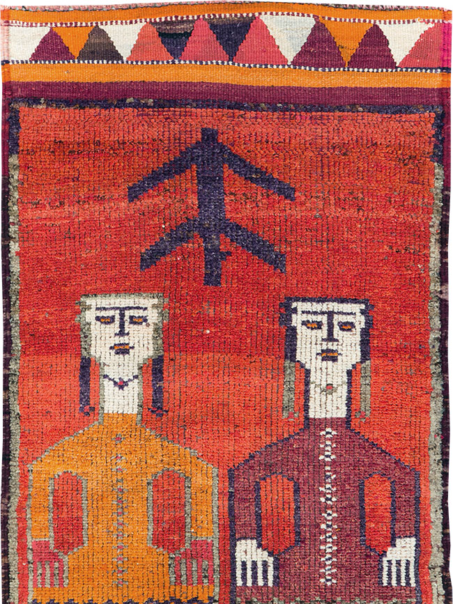 Vintage Turkish Anatolian Pictorial Runner, No.29231 - Gss