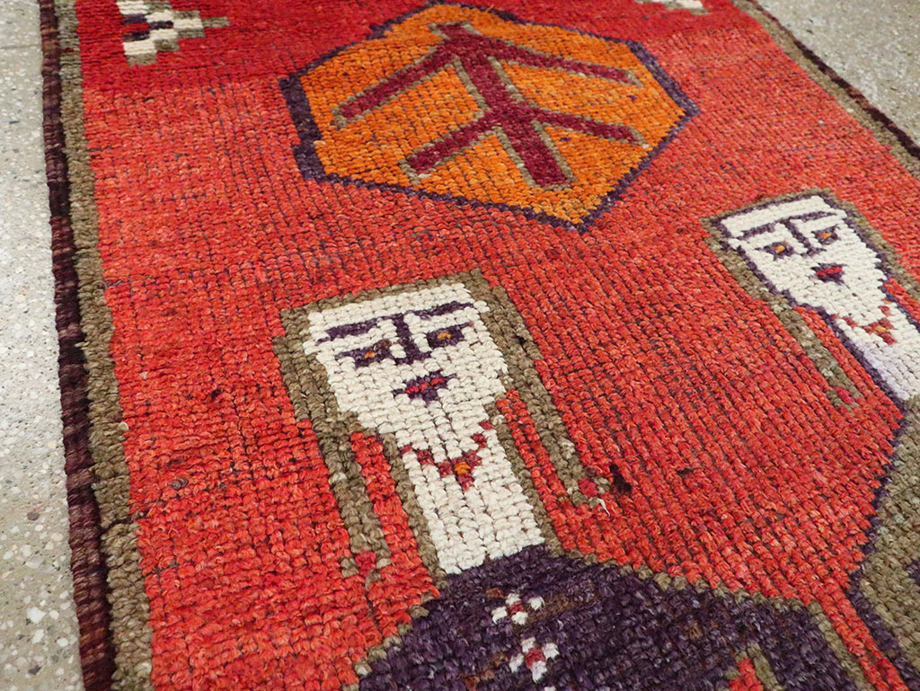 Vintage Turkish Anatolian Pictorial Runner, No.29231 - Gss