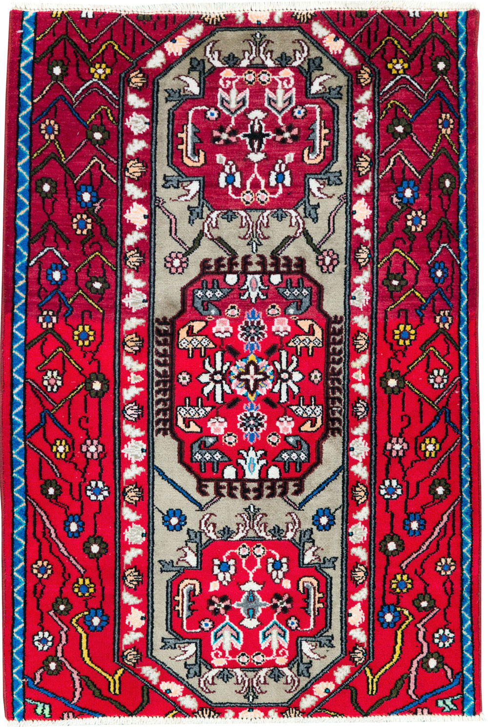 Vintage Persian Tabriz Throw Rug (Pair: 2 of 2), No.29241 - Gss