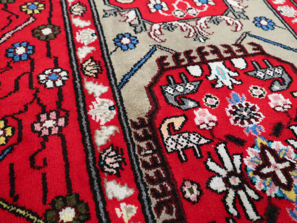 Vintage Persian Tabriz Throw Rug (Pair: 2 of 2), No.29241 - Gss