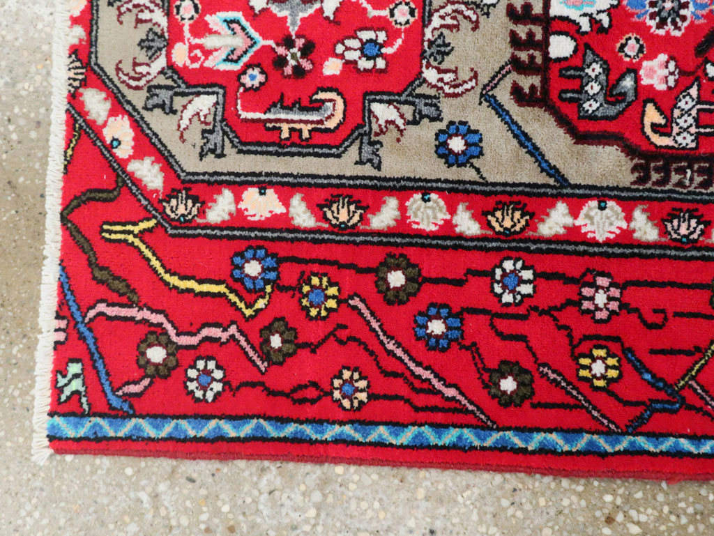 Vintage Persian Tabriz Throw Rug (Pair: 2 of 2), No.29241 - Gss