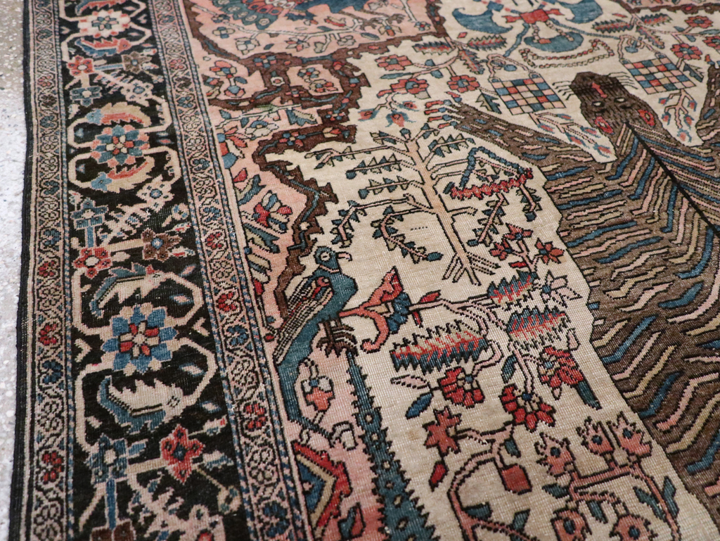 Antique Sarouk Farahan Pictorial Rug, No.29250 - Gss