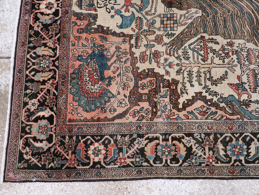 Antique Sarouk Farahan Pictorial Rug, No.29250 - Gss