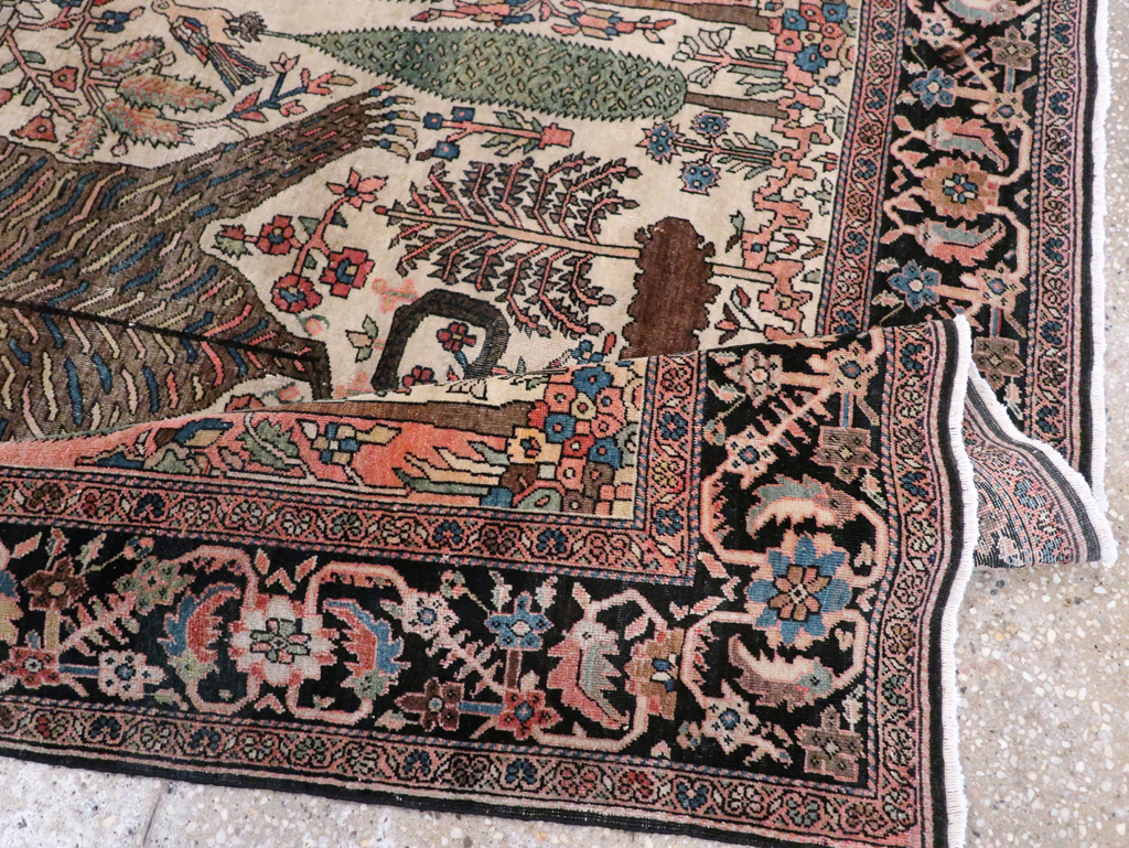 Antique Sarouk Farahan Pictorial Rug, No.29250 - Gss