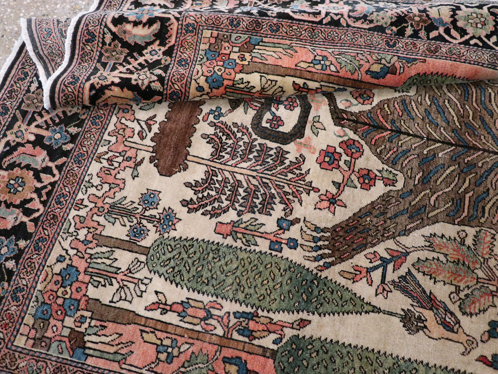 Antique Sarouk Farahan Pictorial Rug, No.29250 - Gss