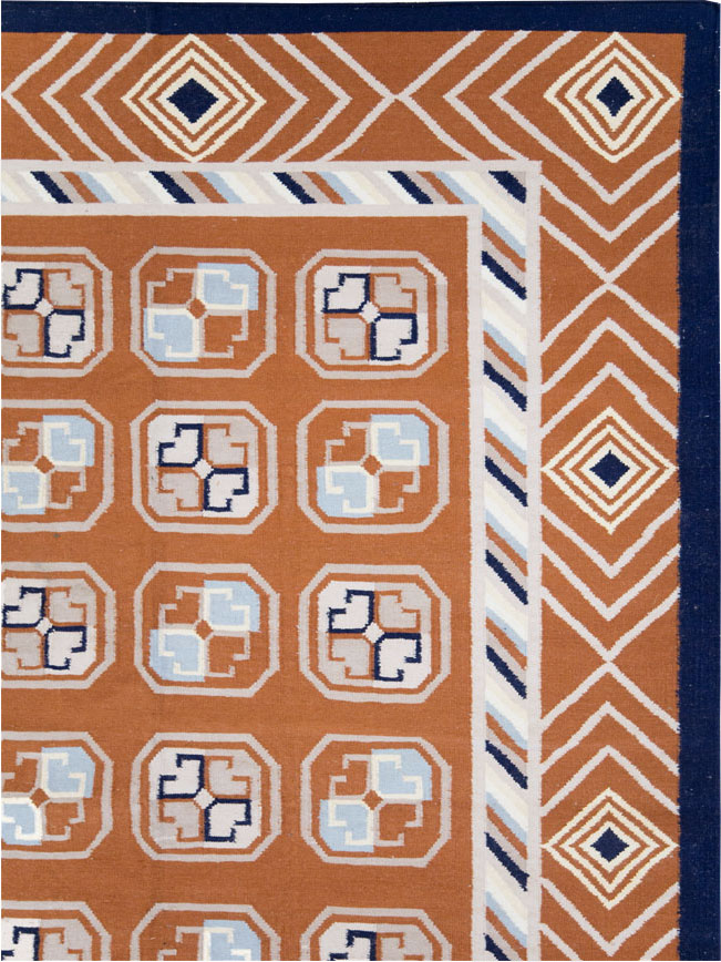 Modern Indian Flatweave Dhurrie Large Room Size Carpet, No.29266 - Gss