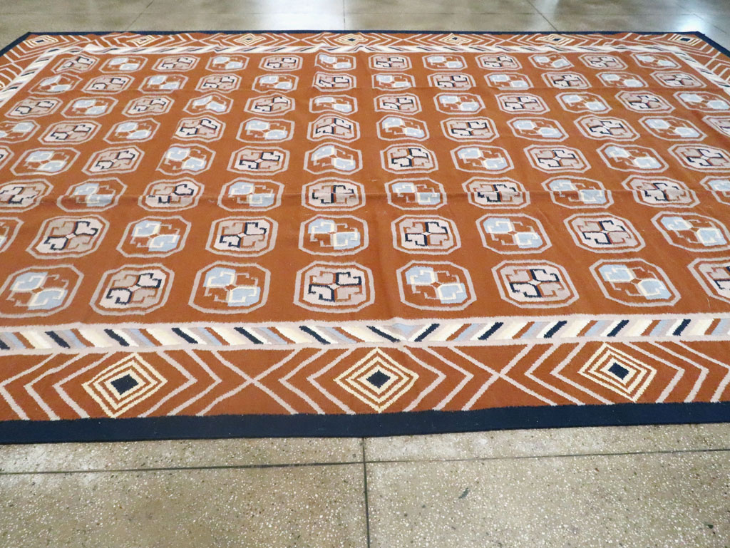 Modern Indian Flatweave Dhurrie Large Room Size Carpet, No.29266 - Gss
