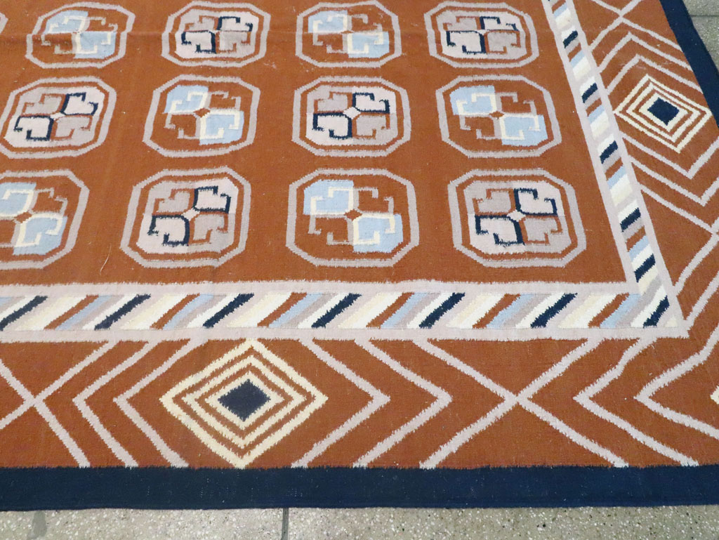 Modern Indian Flatweave Dhurrie Large Room Size Carpet, No.29266 - Gss